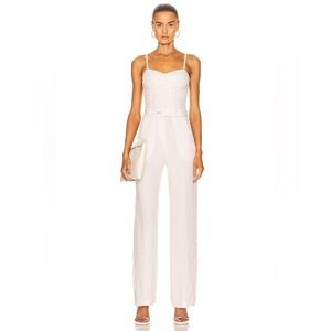 Jonathan Simkhai Zaid Lace-detail Jumpsuit NWT Ivory Multi Size 2 Bridal Bach